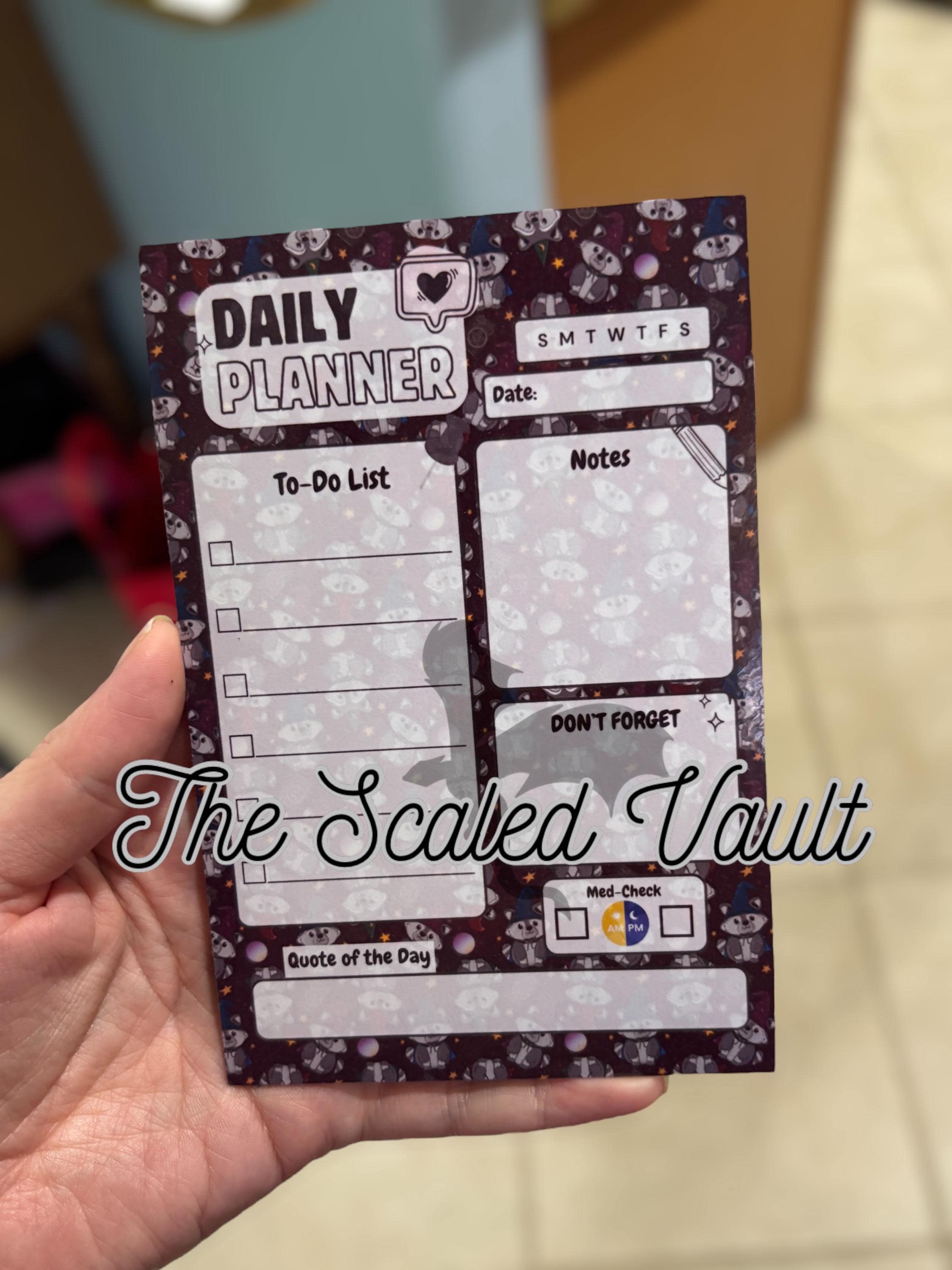 DAILY Magnetic Mini Planner 5x7 Raccoons