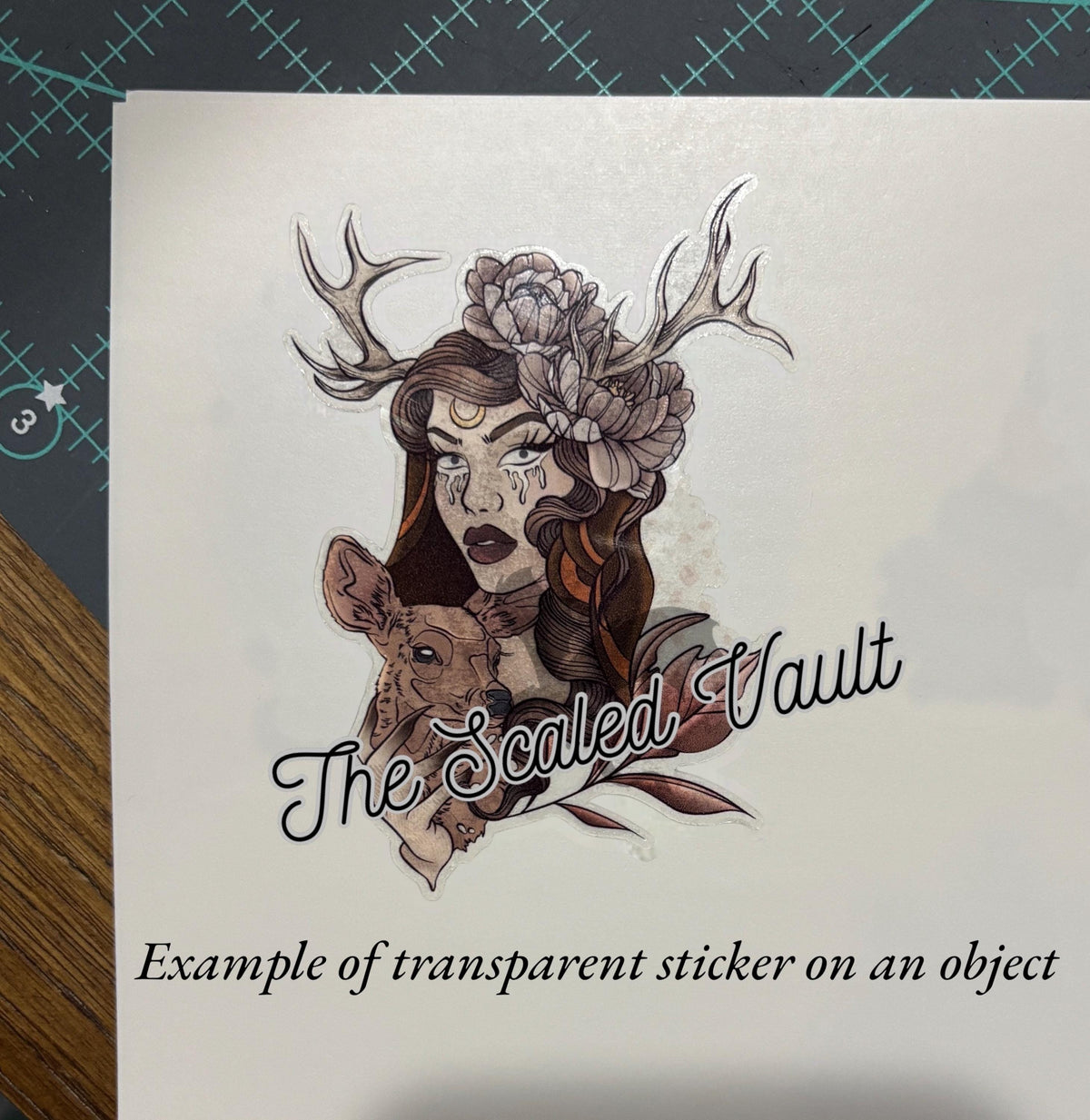 Knight and Dragon sticker transparent- 3”