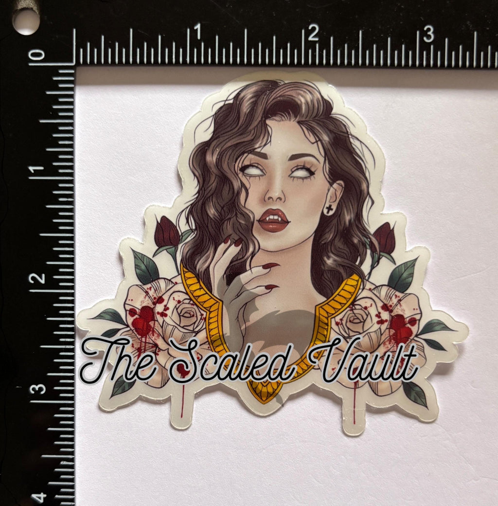 Vampira laminated sticker, multiple options