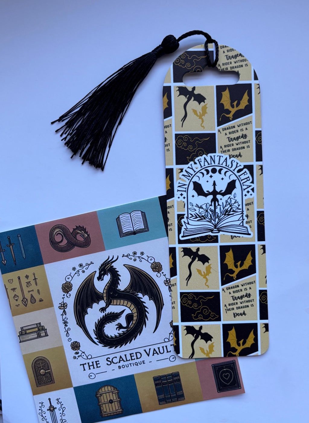 Fantasy Romance Themed Bookmark dragon without rider