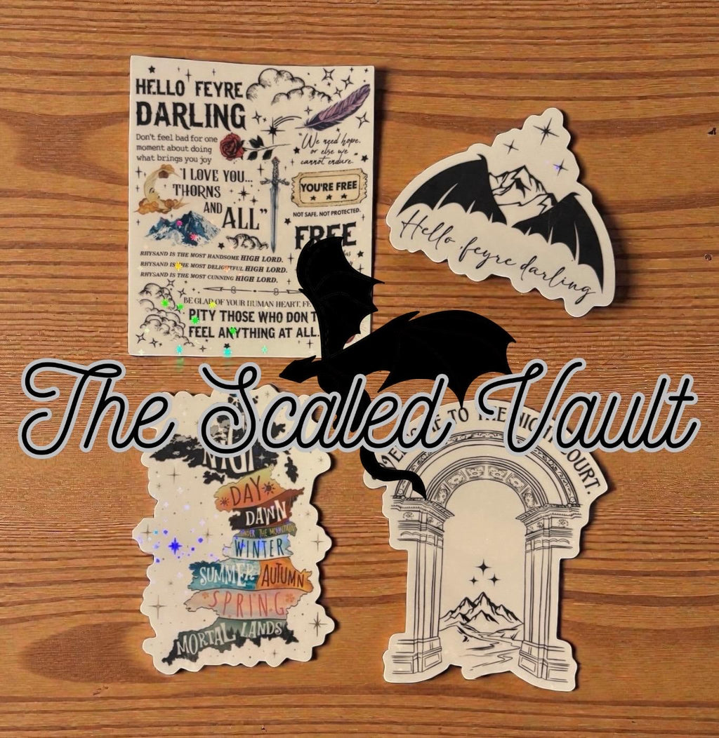 Transparent Holographic Laminated Stickers ACOTAR bundle