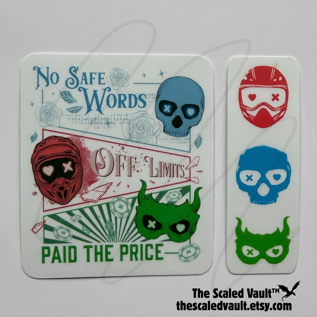 Masked Lovers Sticker, white 3”