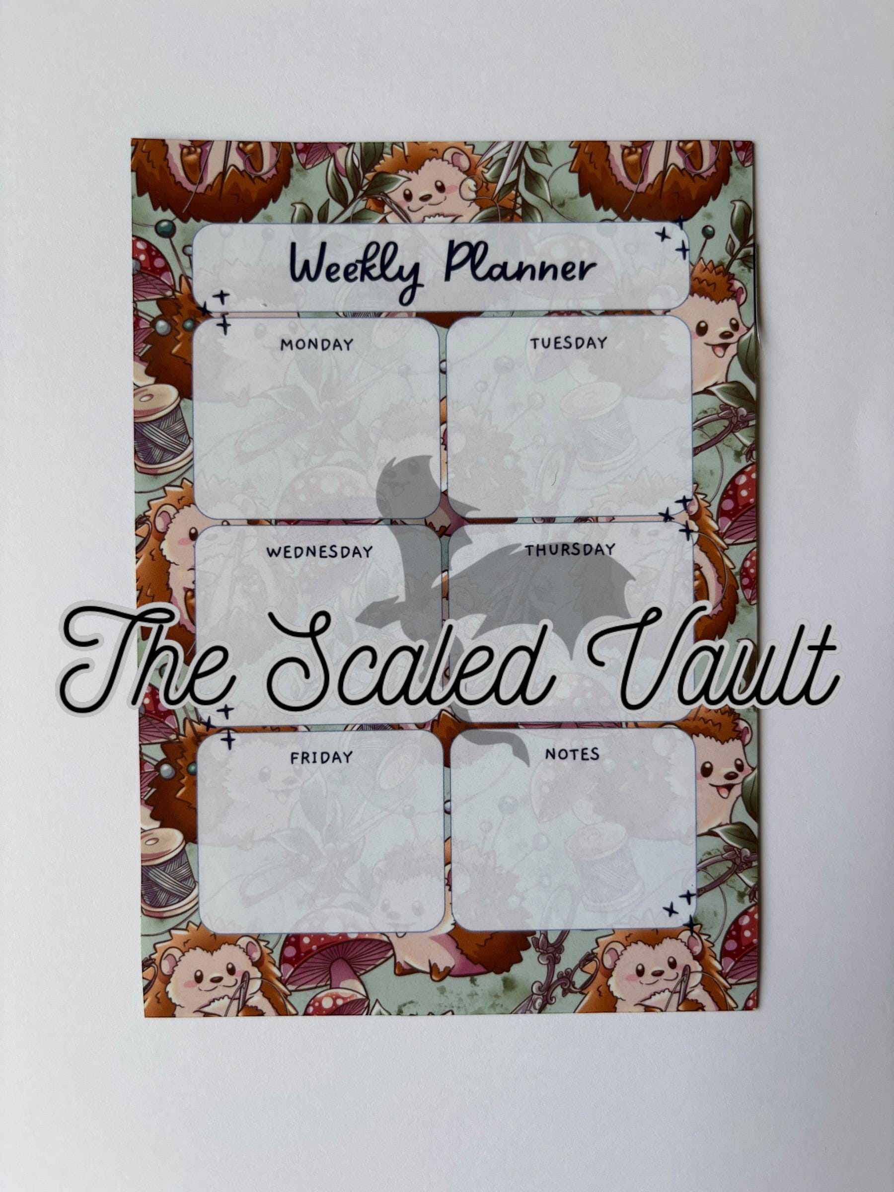 WEEKLY Magnetic Mini Planner 5x7 Hedgehogs