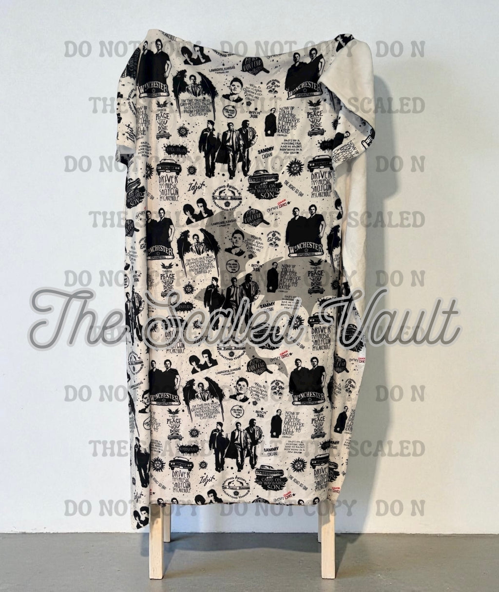 Supernatural (White) Minky Blanket