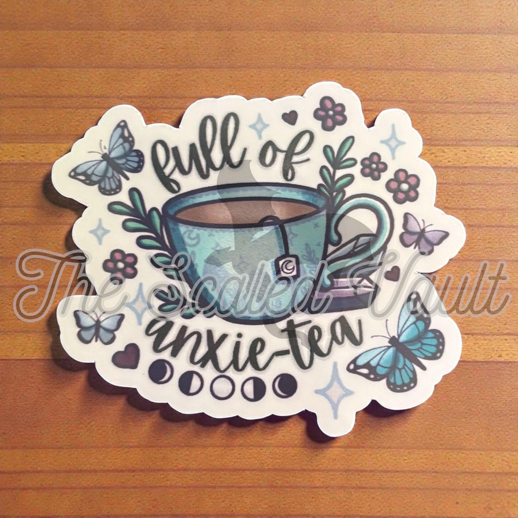 Anxiety sticker, laminated white (multiple options)