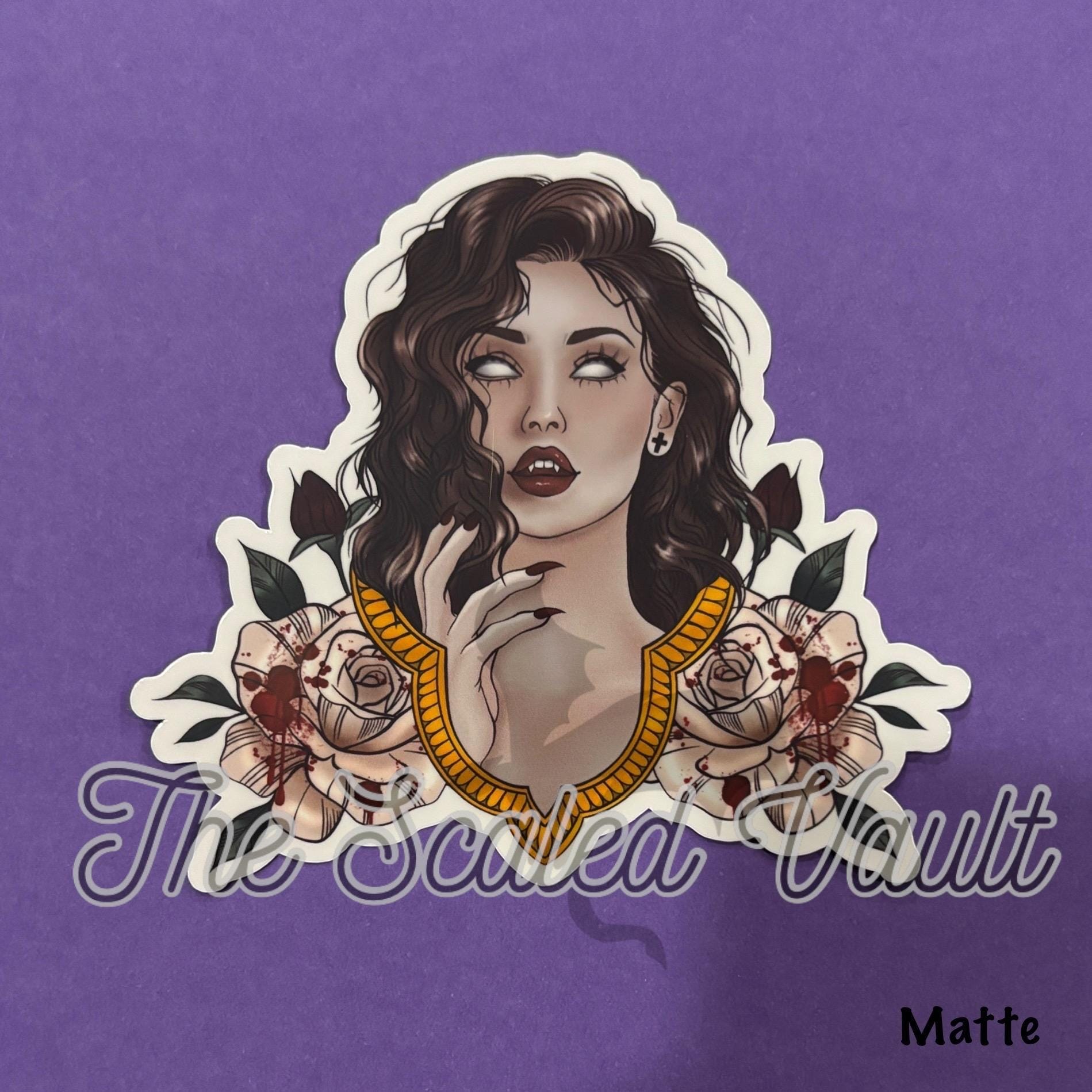 Vampira laminated sticker, multiple options