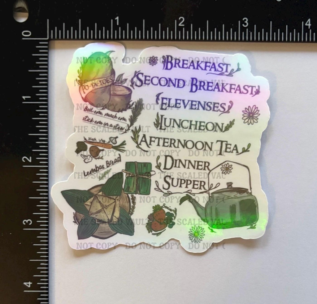 LOTR Sticker set, 3” white holographic