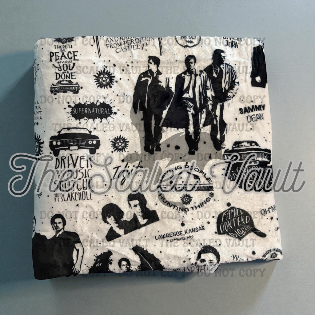 Supernatural (White) Minky Blanket