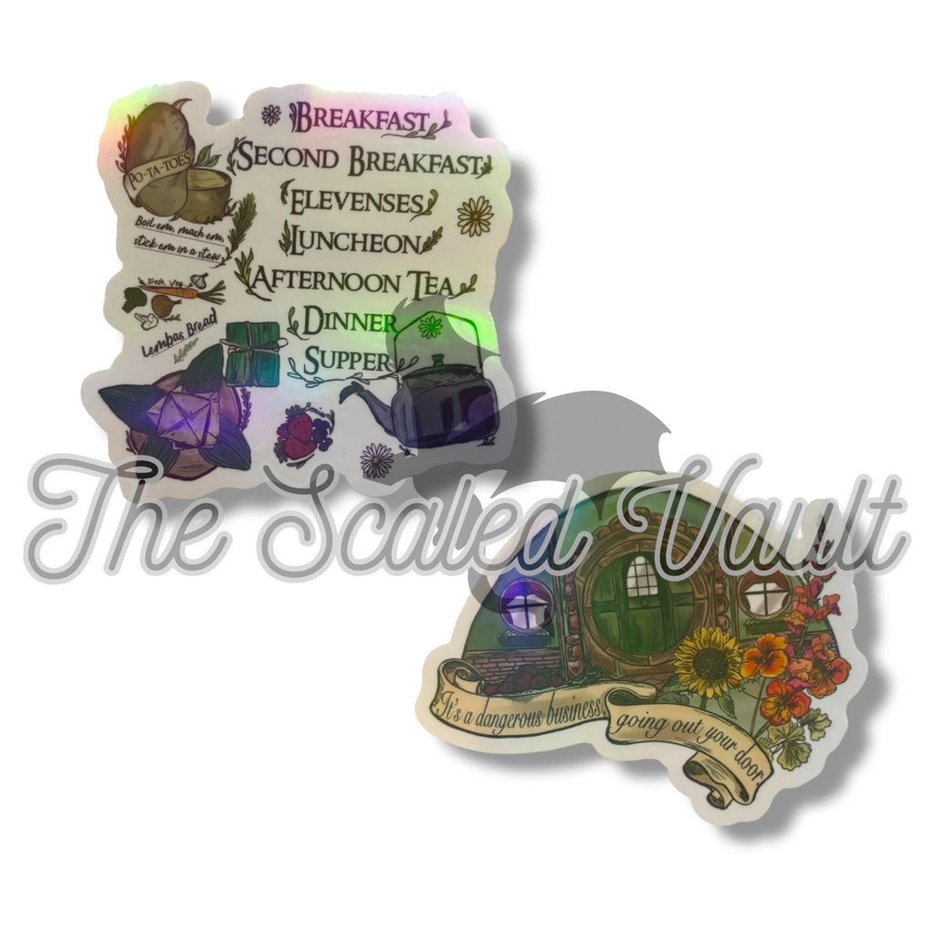 LOTR Sticker set, 3” white holographic