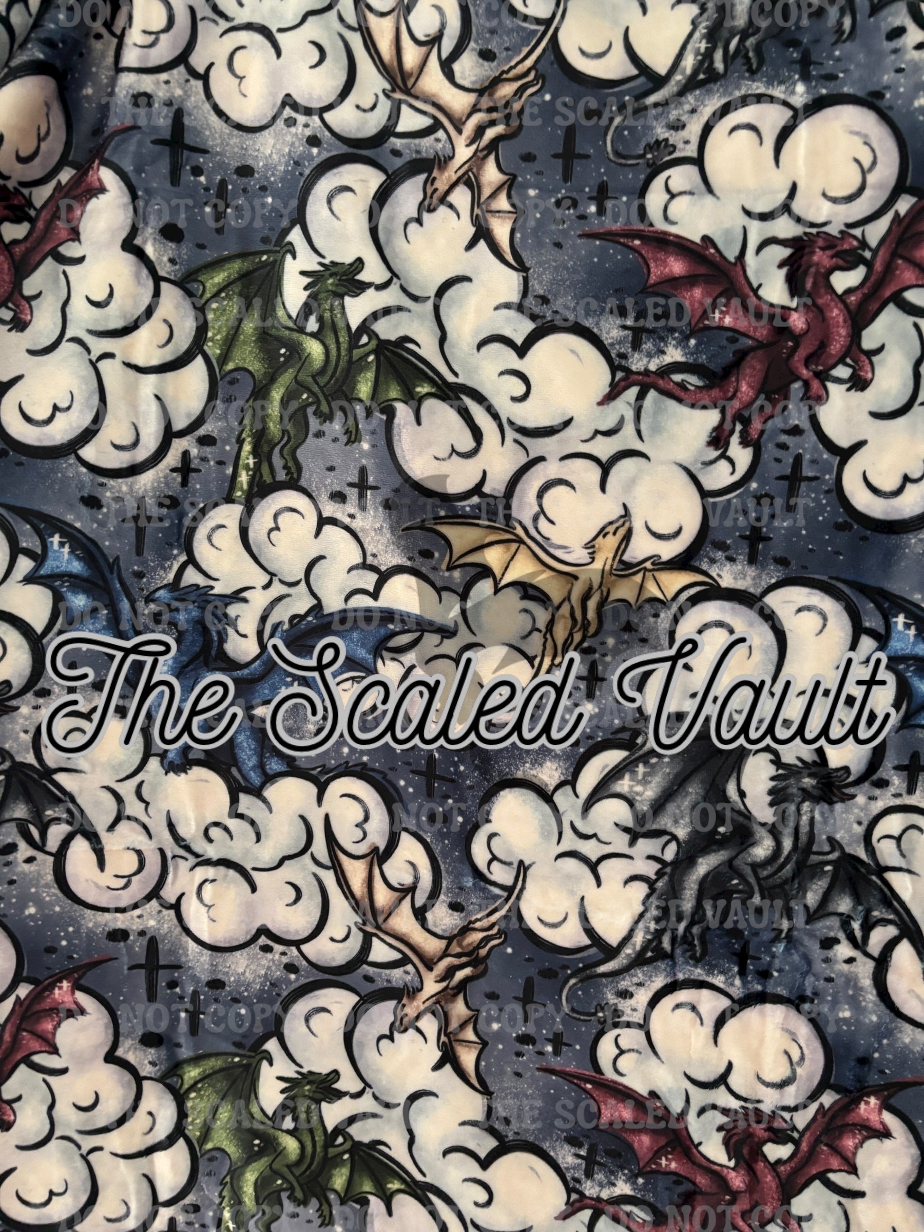 Multi-Dragons Minky Blanket