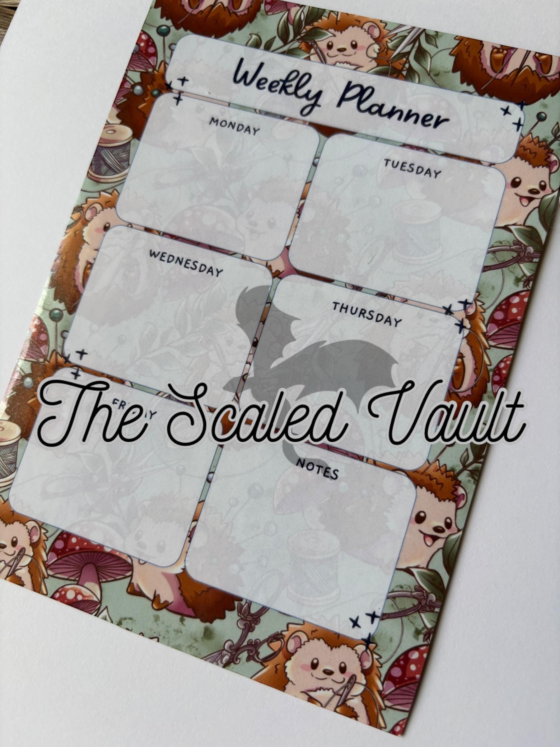 WEEKLY Magnetic Mini Planner 5x7 Hedgehogs
