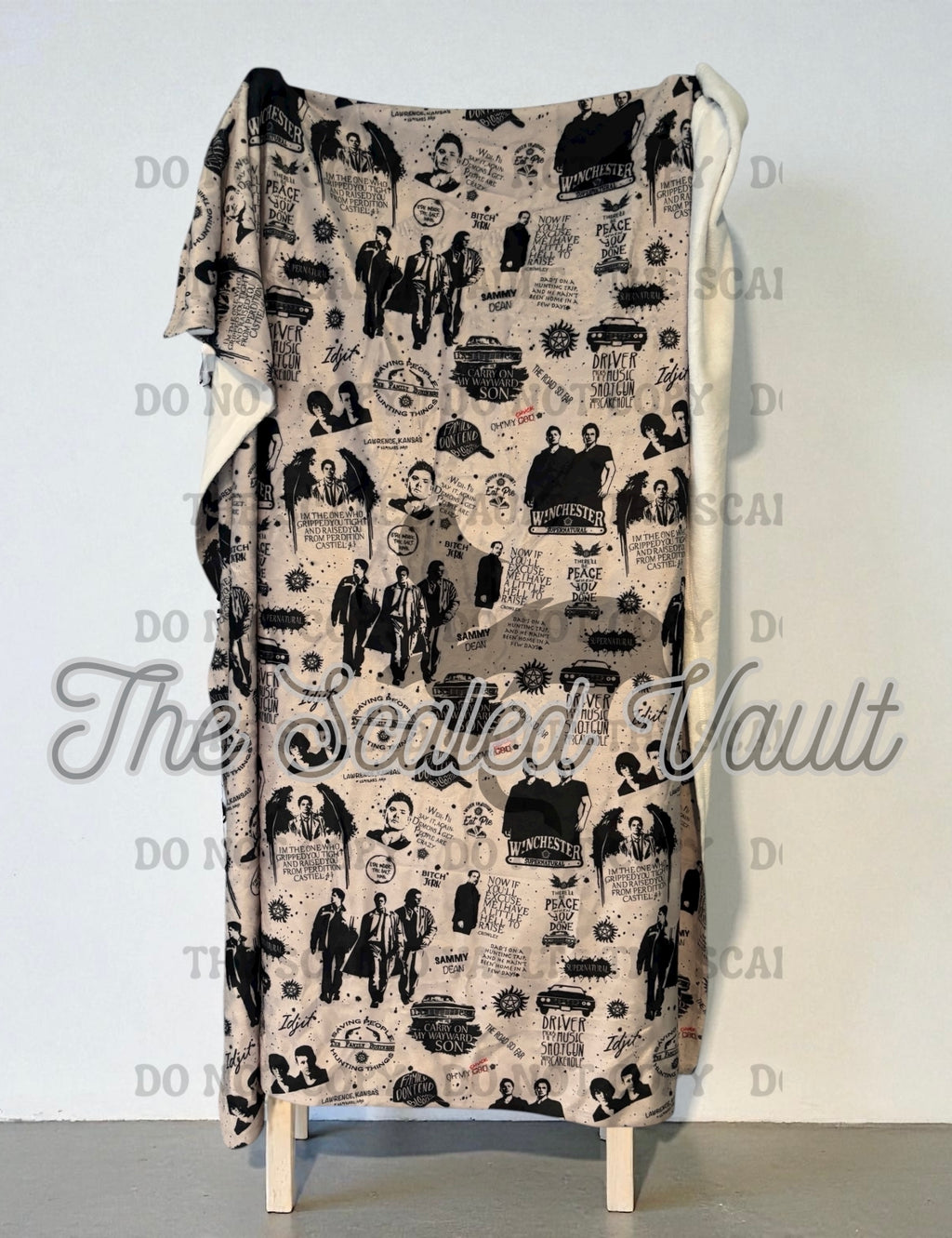 Supernatural (light grey) Minky Blanket