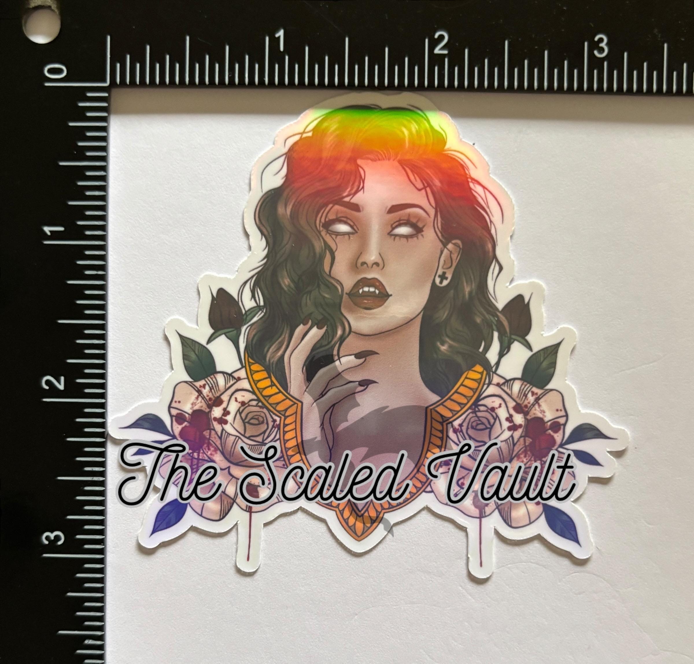 Vampira laminated sticker, multiple options