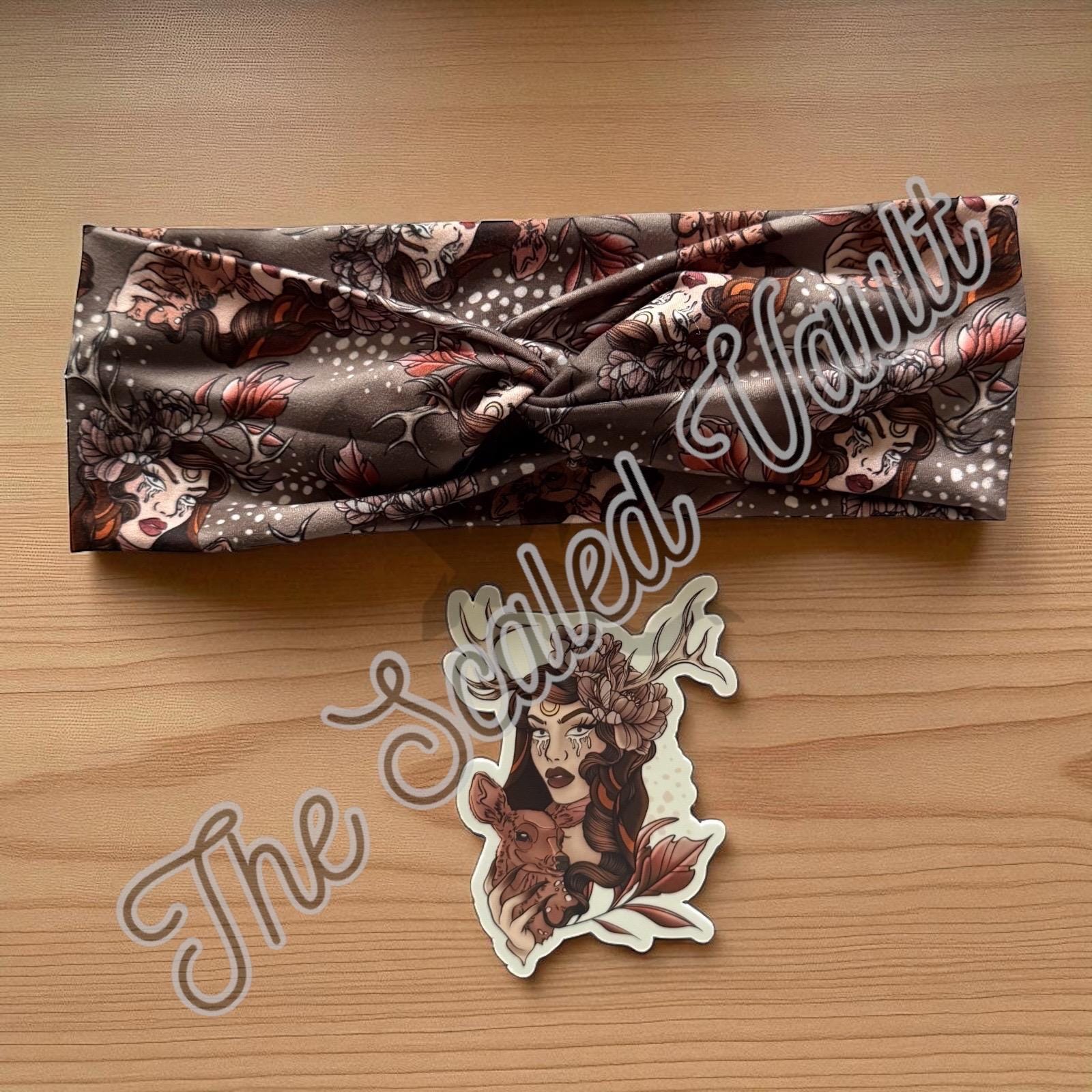 Women’s headband + sticker bundle : Fauna