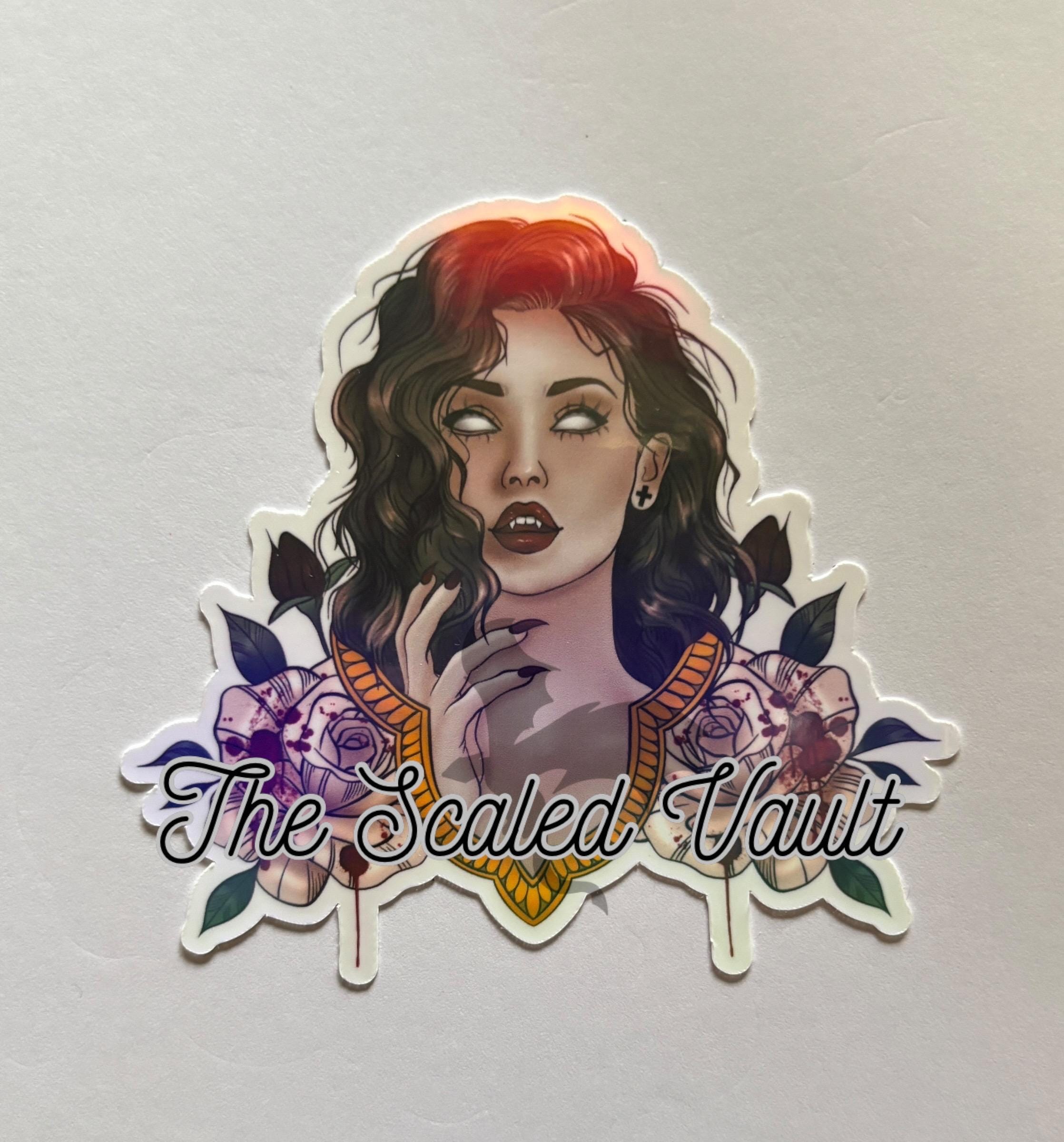 Vampira laminated sticker, multiple options
