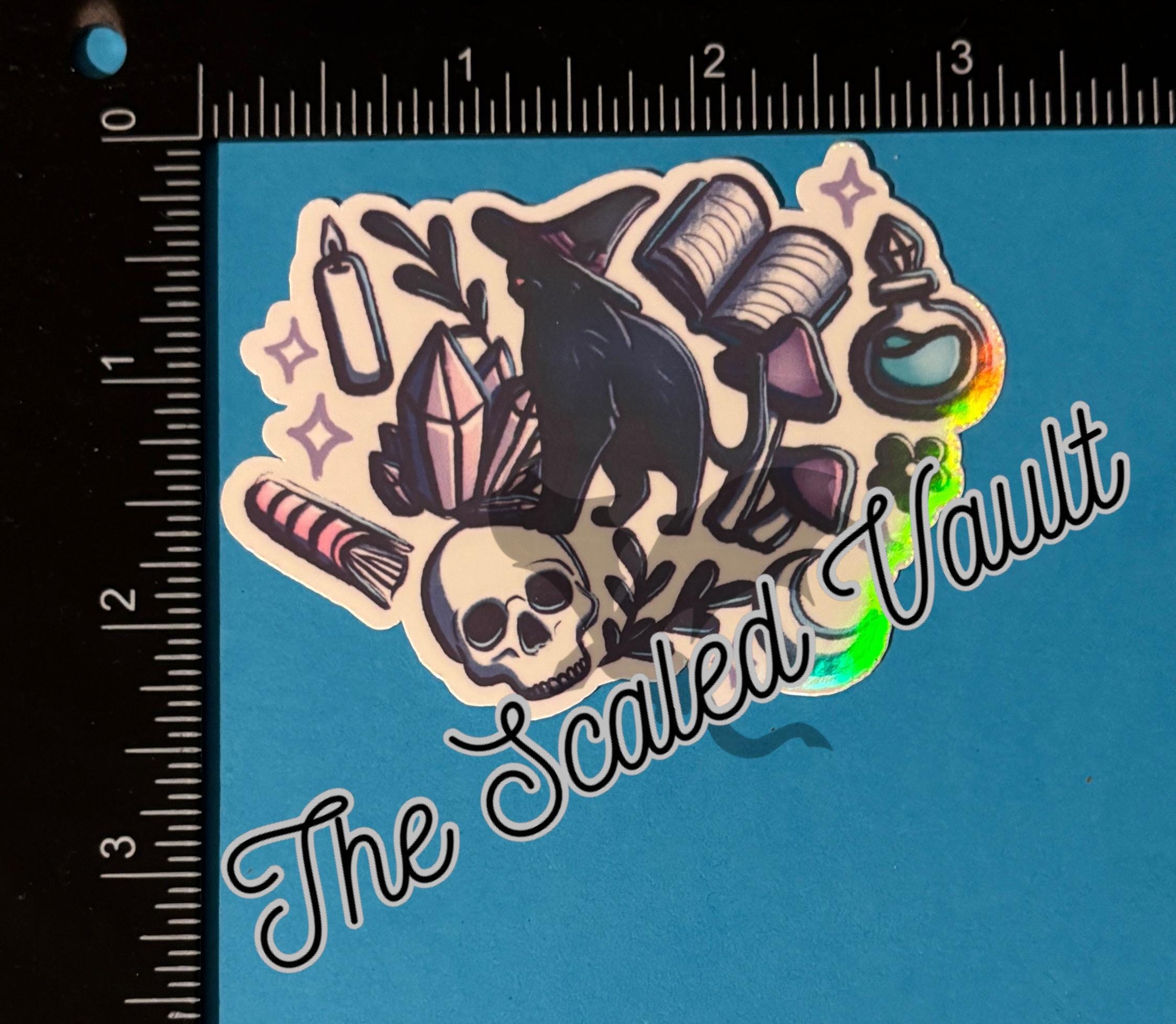 Assorted Witchy & Horror Stickers - holographic laminated