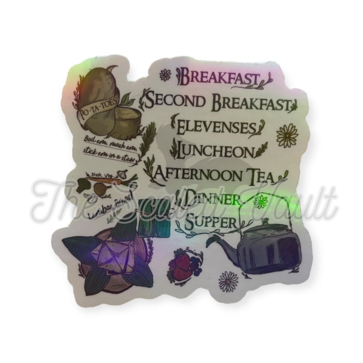 LOTR Sticker set, 3” white holographic
