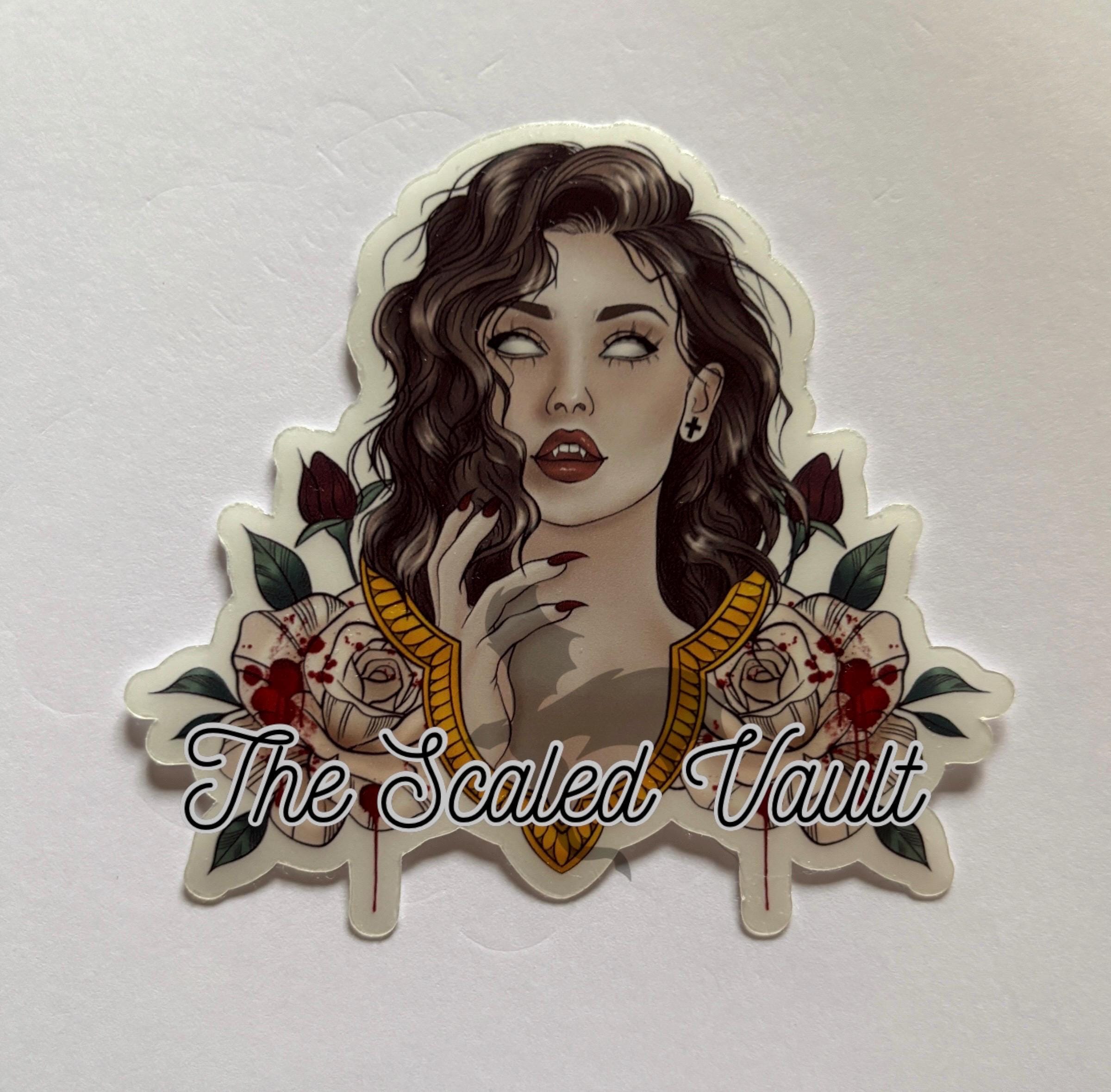 Vampira laminated sticker, multiple options