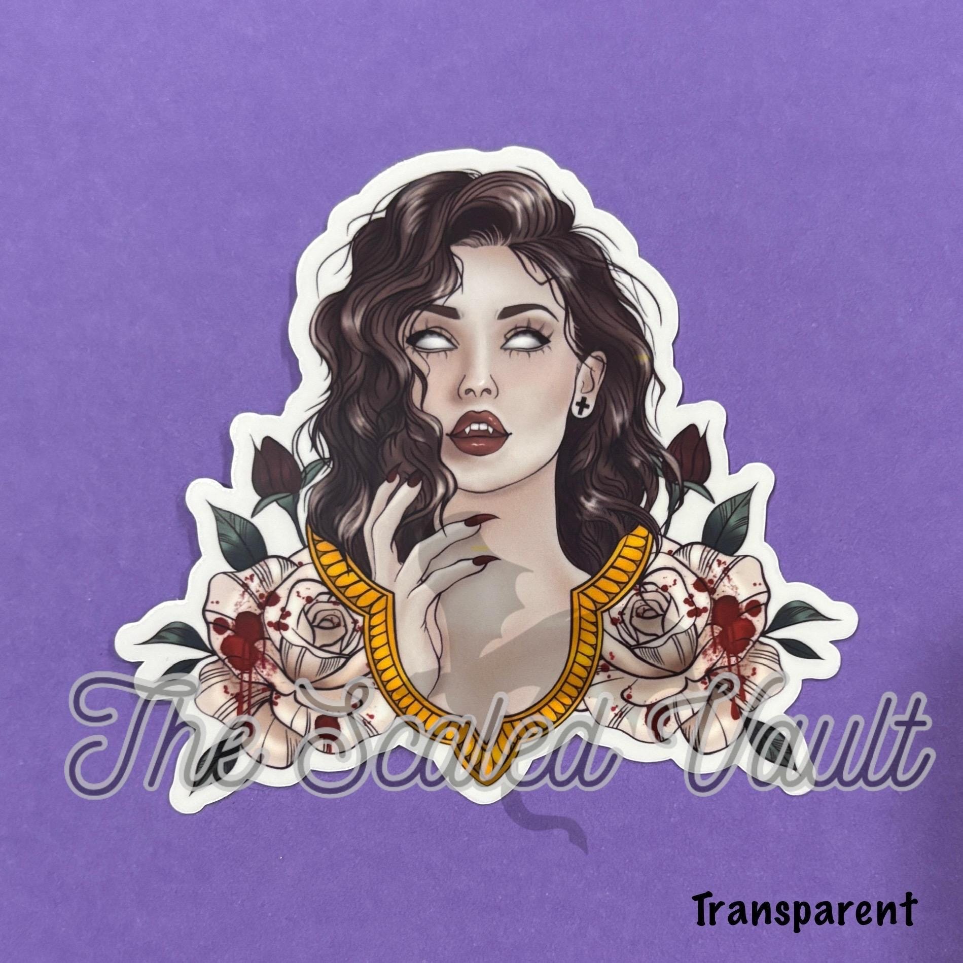 Vampira laminated sticker, multiple options