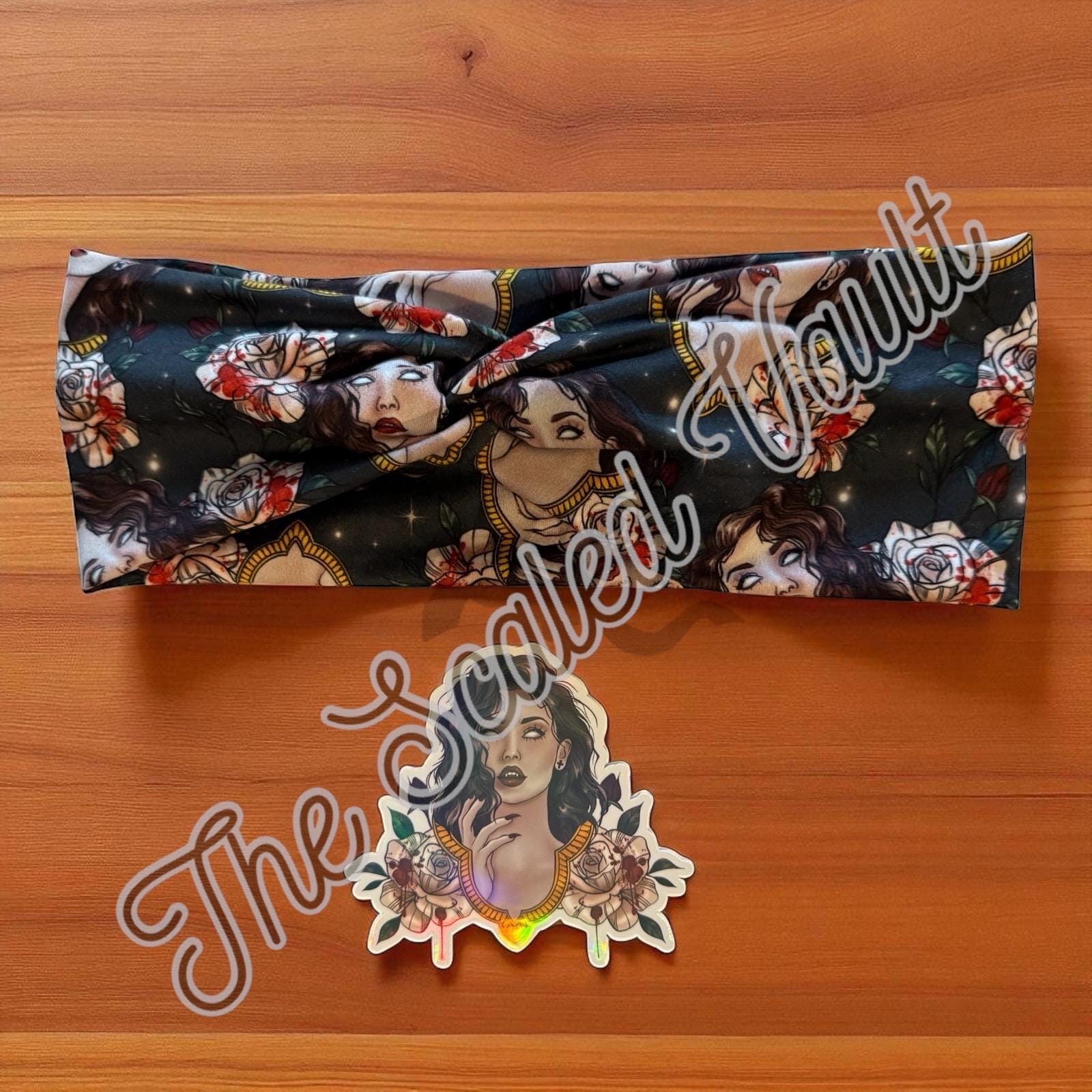Women’s headband + sticker bundle : Vampira