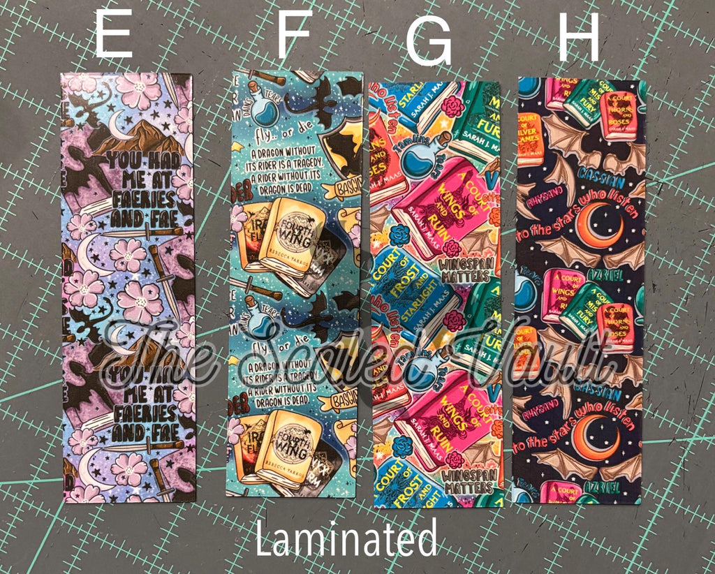 Handmade laminated bookmarks  - choose one