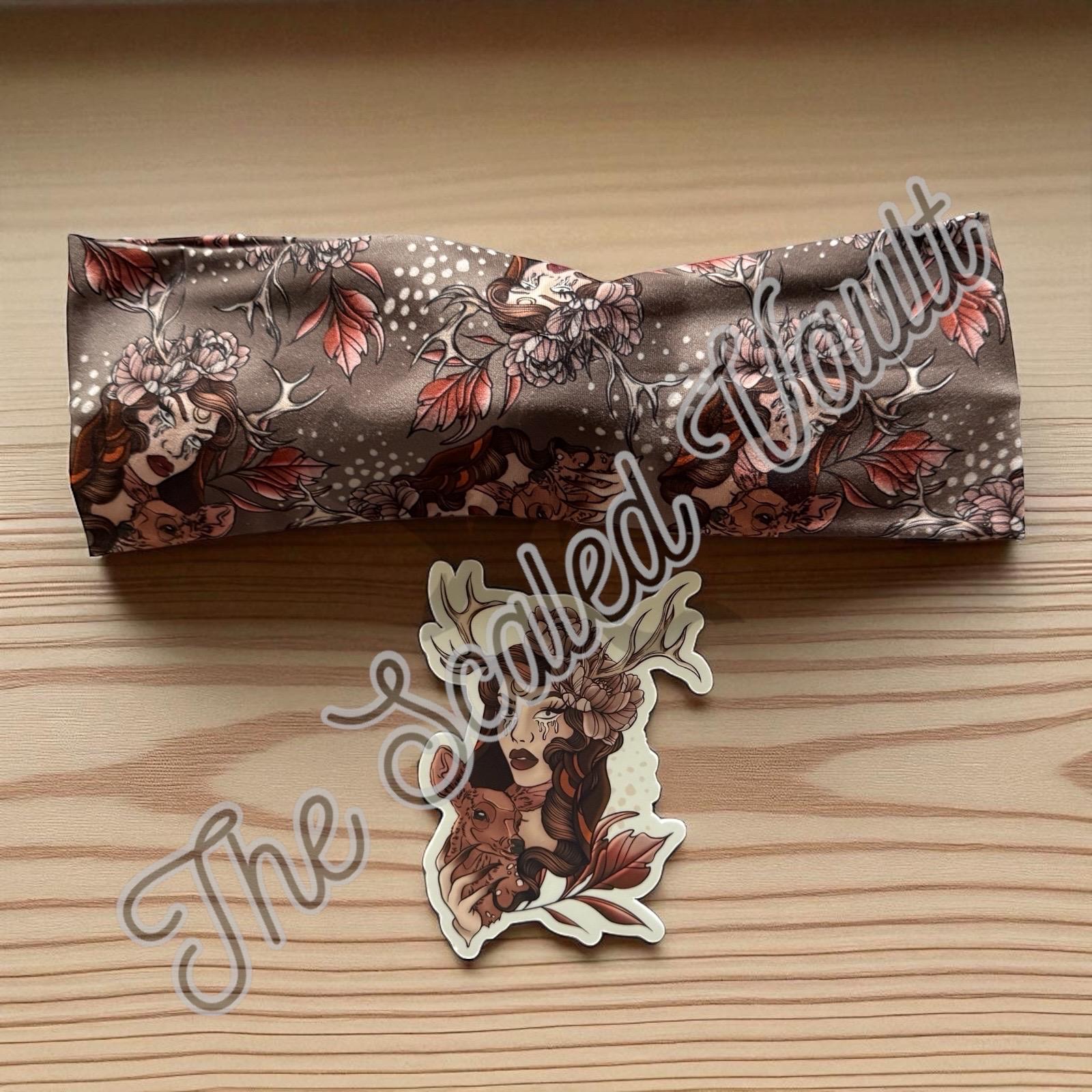 Women’s headband + sticker bundle : Fauna