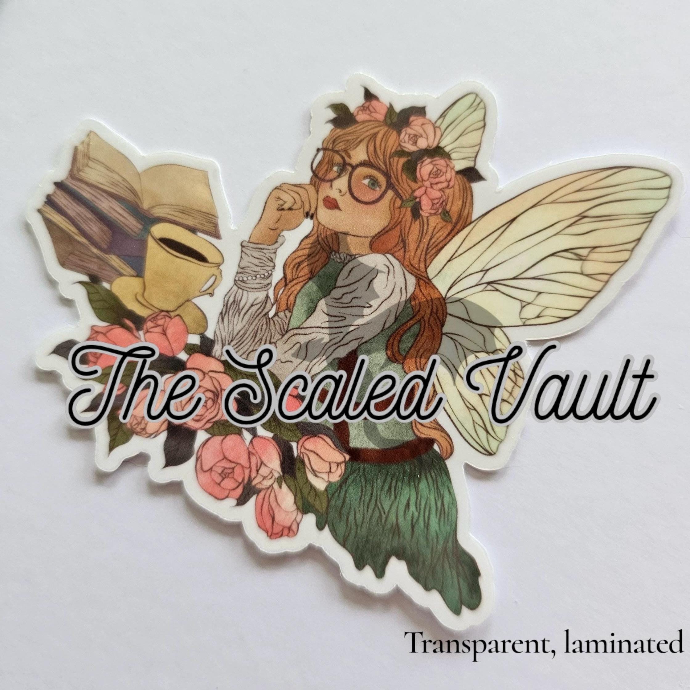 Fairy Reader Transparent  Sticker, multiple options