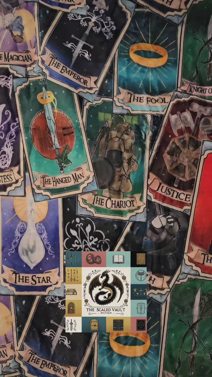LOTR Tarot Cards Minky Blanket